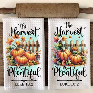 Fall Pumpkin Kitchen Towel Set, Kitchen Towels, Autumn Kitchen Decor, Dish Towel